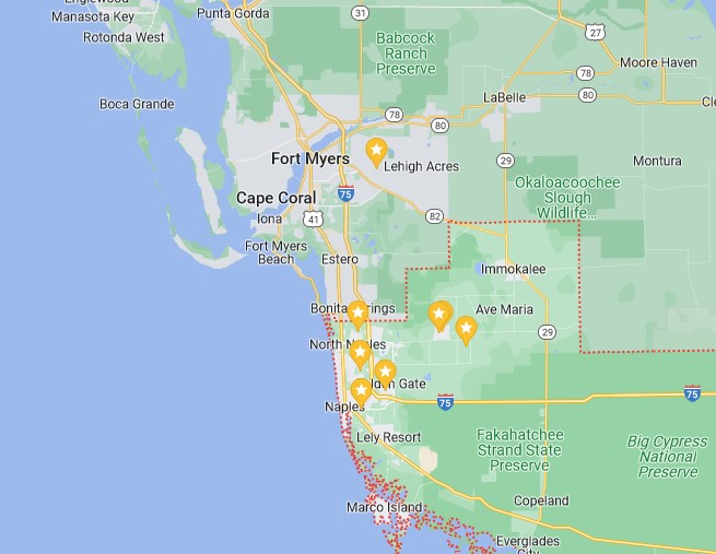 COllier & Lee County Florida Mold Assessments service area